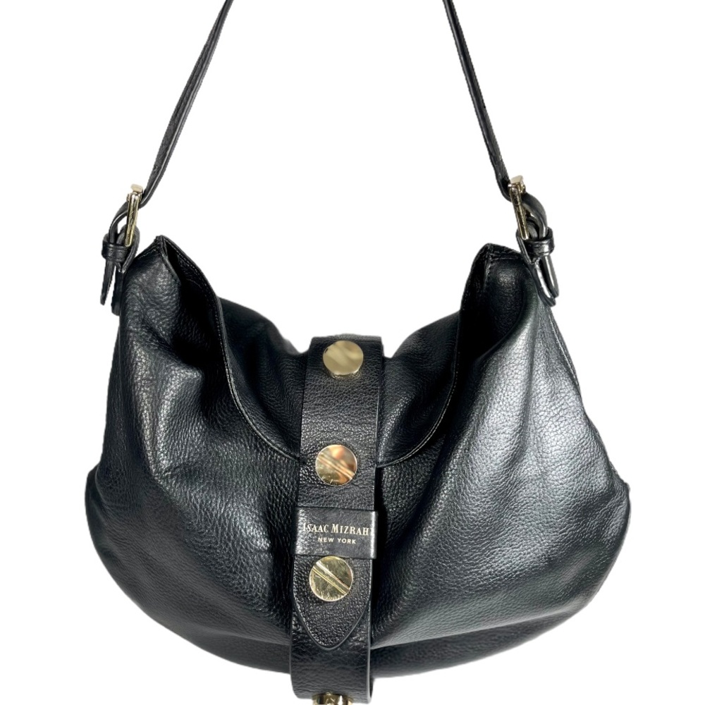 Isaac Mizrahi Leather Studded Hobo Bag